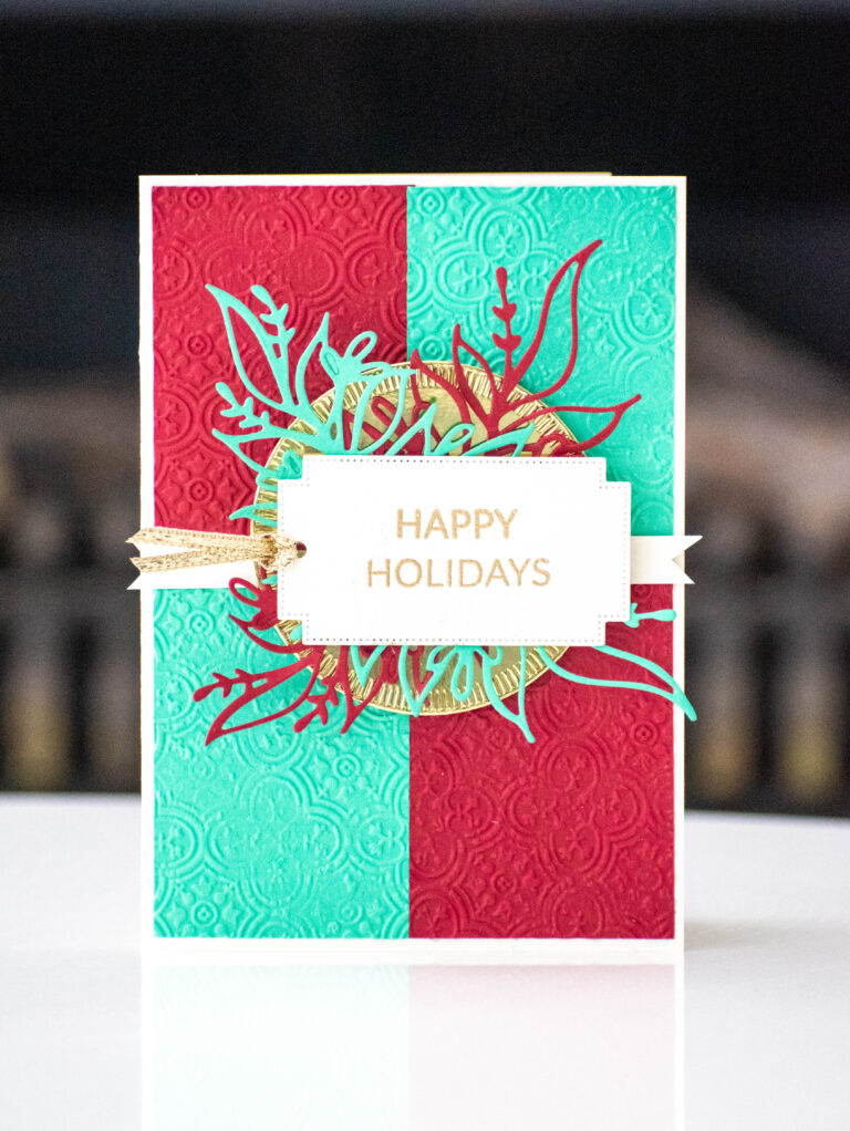 Christmas card using blocks of colour